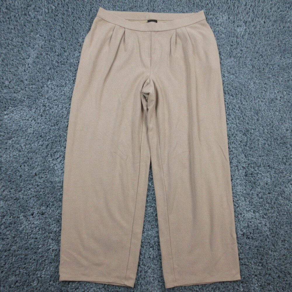 J Jill Pants Womens XL Beige Tan Textured Striped Pull On Wearever 36x30*